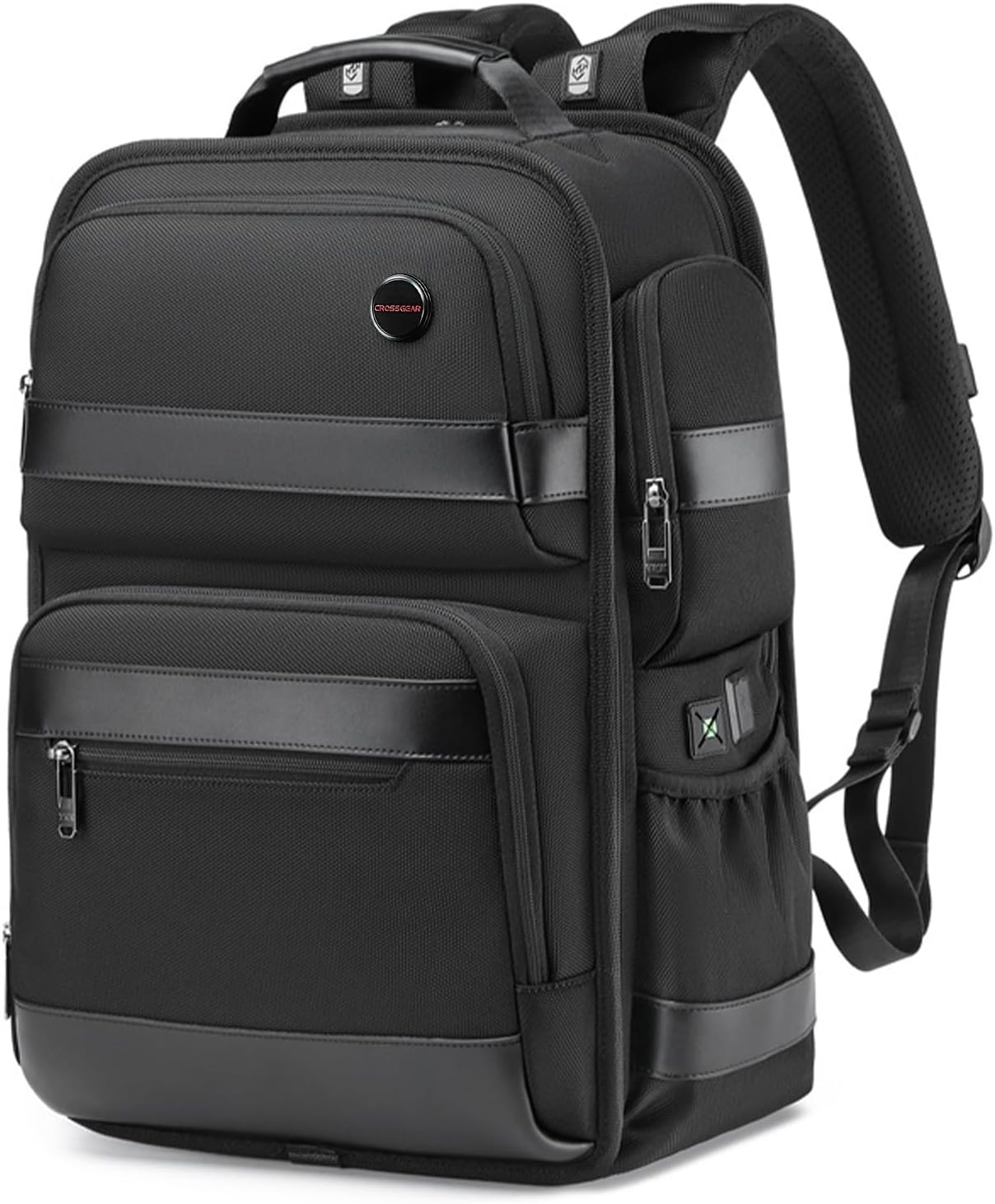 Business Laptop Backpack for Men, Carry on Travel Backpack, Fit 16 Inch Computer, Commuter Casual Daypacks, USB Charging Port, Waterproof, TSA-Friendly Work Bag, Black