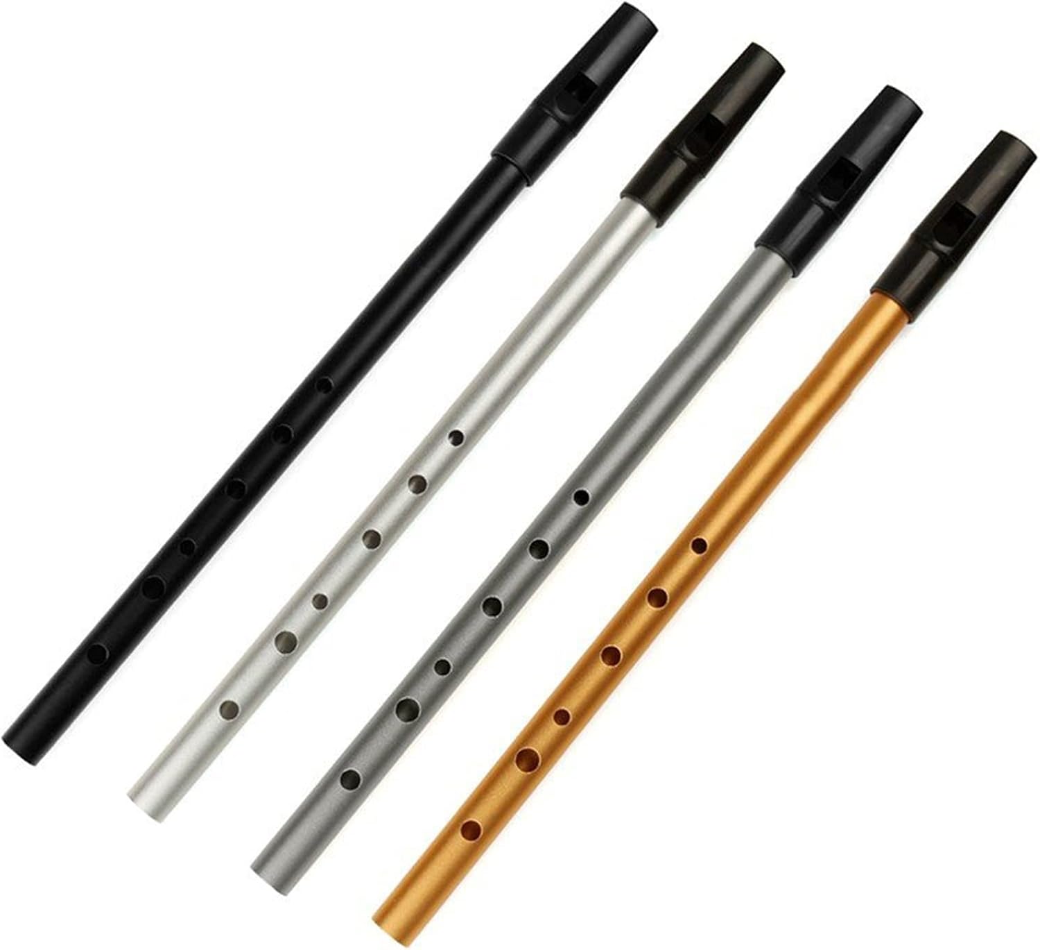 Flute Musical Instrument D Key Silver Flute Tin Whistle Instrument Orff Woodwind Flute Starter Flute (Color : Gold)