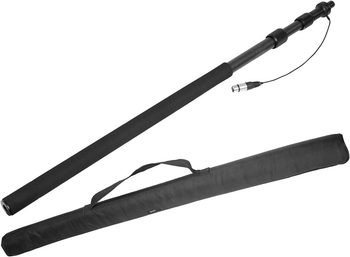 Movo CMP-25 Microphone Boom Pole with Integrated Microphone Cable for XLR Microphones - 8.2' ft Adjustable Telescoping Extension Pole