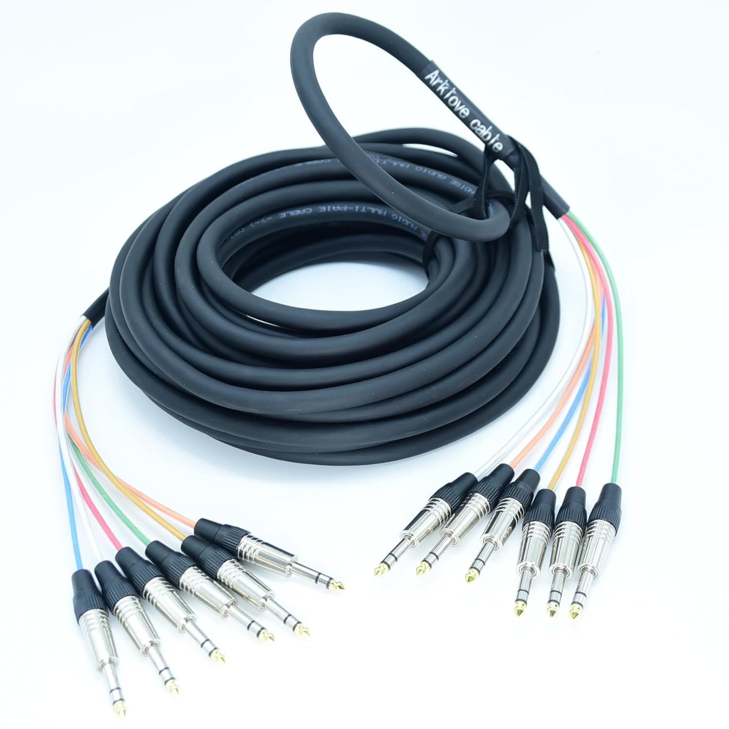 Arklove 50ft DMX Cable 50ft TRS Snake Cables Audio Balanced Patch 1/4 to 1/4 Cable 4 Channel Connector Digital Splitter Microphones Stage & Studio Recording Studio Equipment Profesional Live Cable