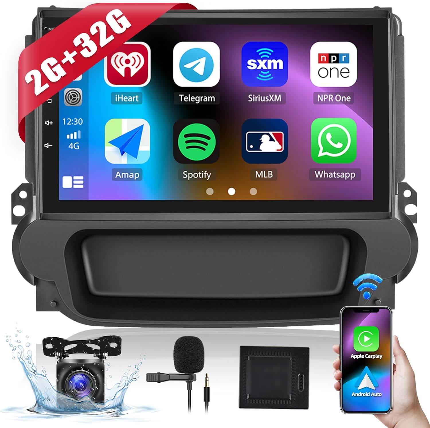 2G+32G Car Stereo for Chevy Chevrolet Malibu 2012 2013 2014 2015 with Wireless CarPlay Android Auto Android 13 Car Radio 9