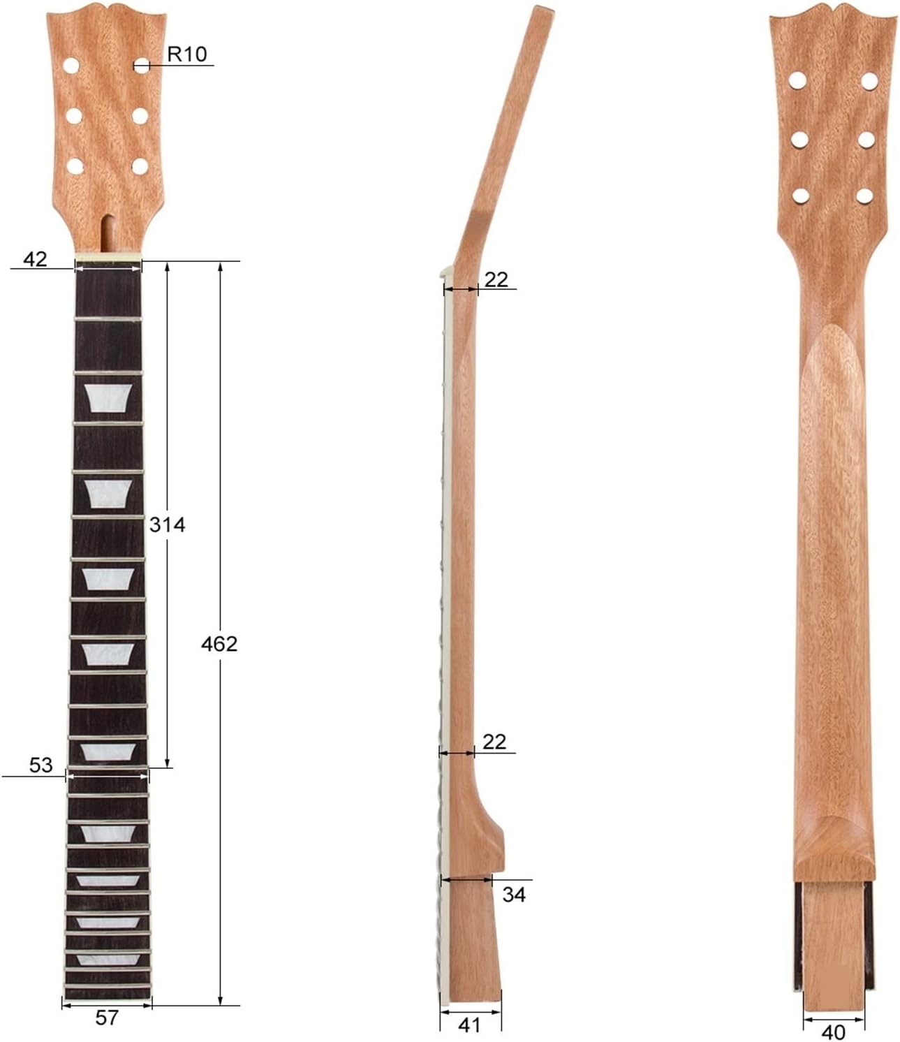 Electric Guitar Neck Mahogany DIY for LP Guitar Parts Replacement 22 Frets Electric Guitar Neck