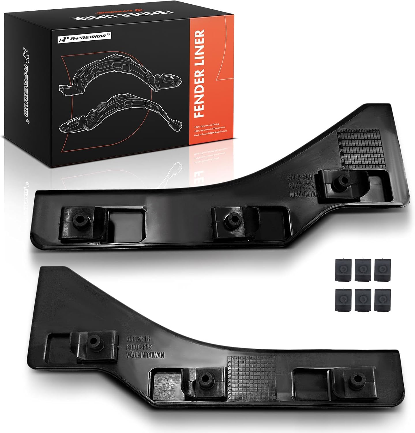 A-Premium Pair Front Inner Fenders Liner Splash Shield Set with Clips - Compatible with Toyota Corolla 2019-2024, Prius/Prius Prime 2017-2022, Prius AWD-e 2019-2022 - Factory Fresh (PP)