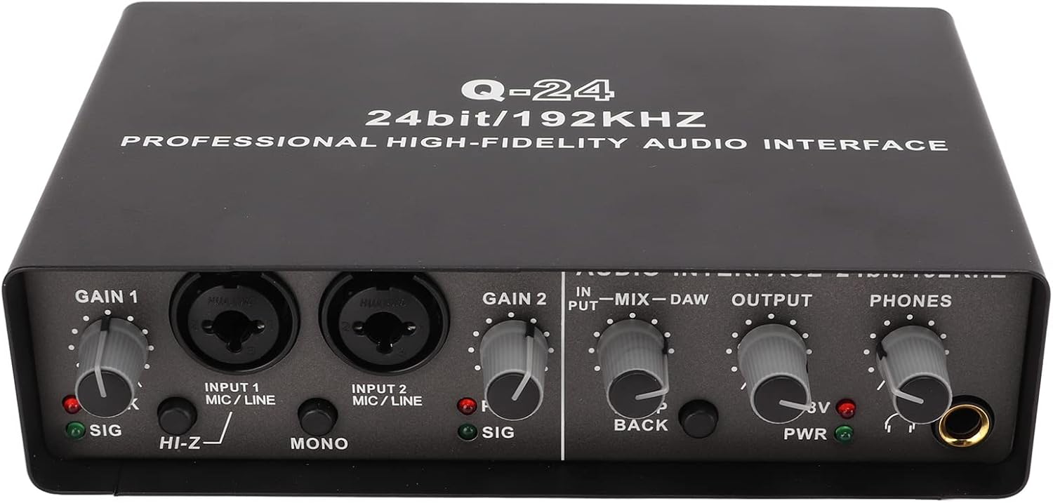 USB Live Sound Card, 24 BIT 192KHZ HD USB External Sound Card Digital Audio Mixer Protable Podcast Studio Equipment for Live Stream for OS X for IOS