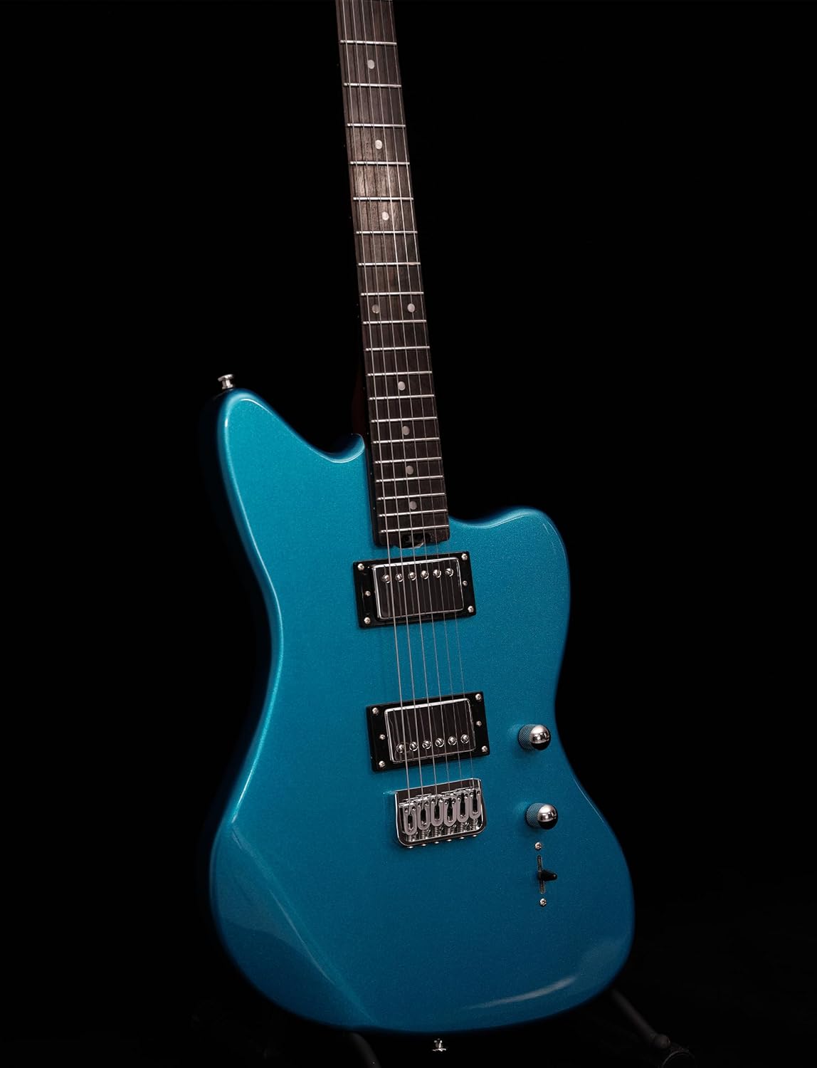 KGD Jazzmaster Mahogany Solid Body Electric Guitar,Roasted Maple Neck and Rosewood fingerboard,Bone Nut,6-String H-H Guitar,Professional/Full Size/Electric Guitars for Adults