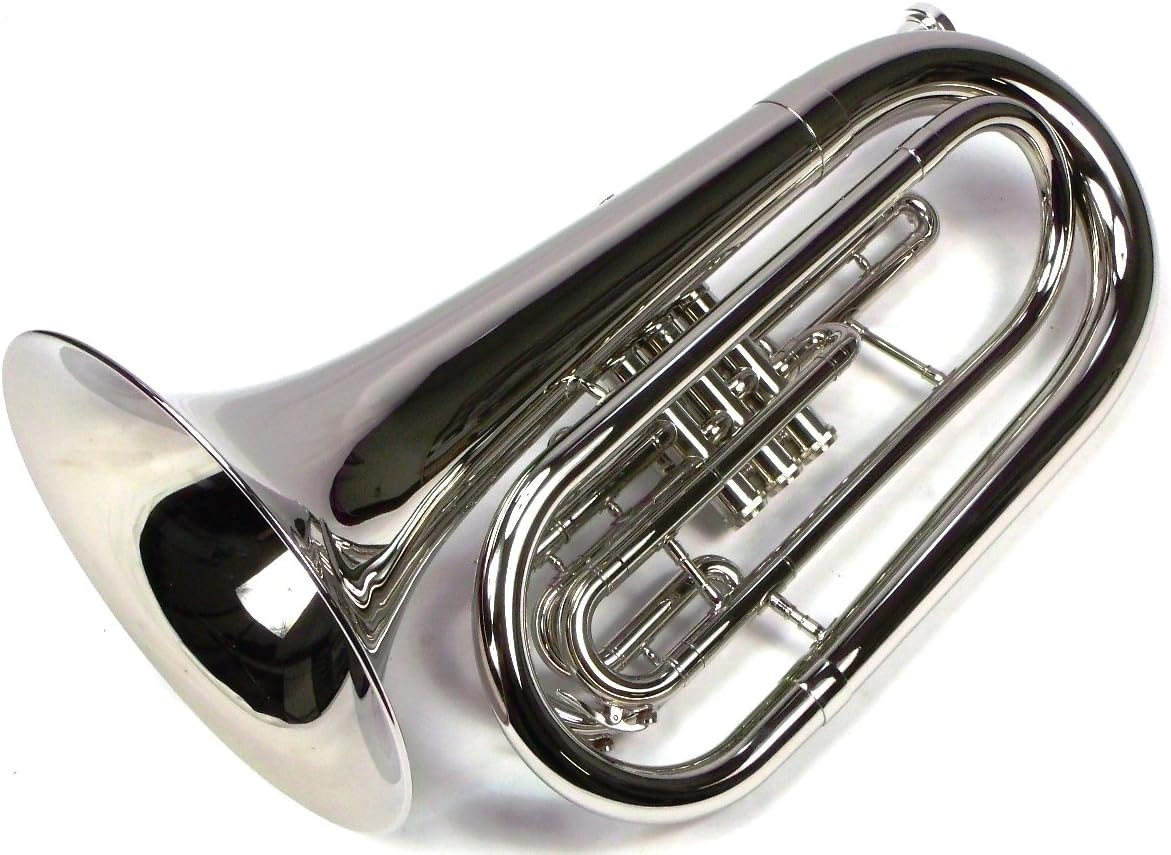 Advanced Monel Pistons Marching Baritone Key of Bb w/Case & Mouthpiece-Nickel Plated Finish