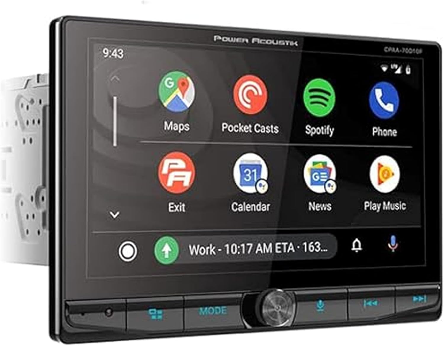 Power Acoustik CPAA-70D10F Car Stereo - Apple CarPlay & Android Auto Head Unit, 10.6