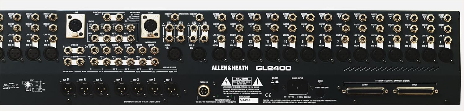 Allen & Heath GL2400/16 16-Channel Professional Mixer with 6 Auxiliary Sends, 4 Band Equalizer, and 7 x 4 Matrix