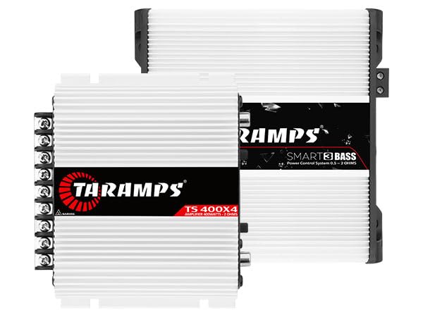 Taramps Smart 3 Bass Monoblock Amplifier 3000 Watts Rms Multi-Impedance 0.5~2 Ohms + Taramps TS 400x4 2 Ohms Multichannel Amplifier 400 Watts Rms 4 Channels Full Range, Bundle, 2-Pack
