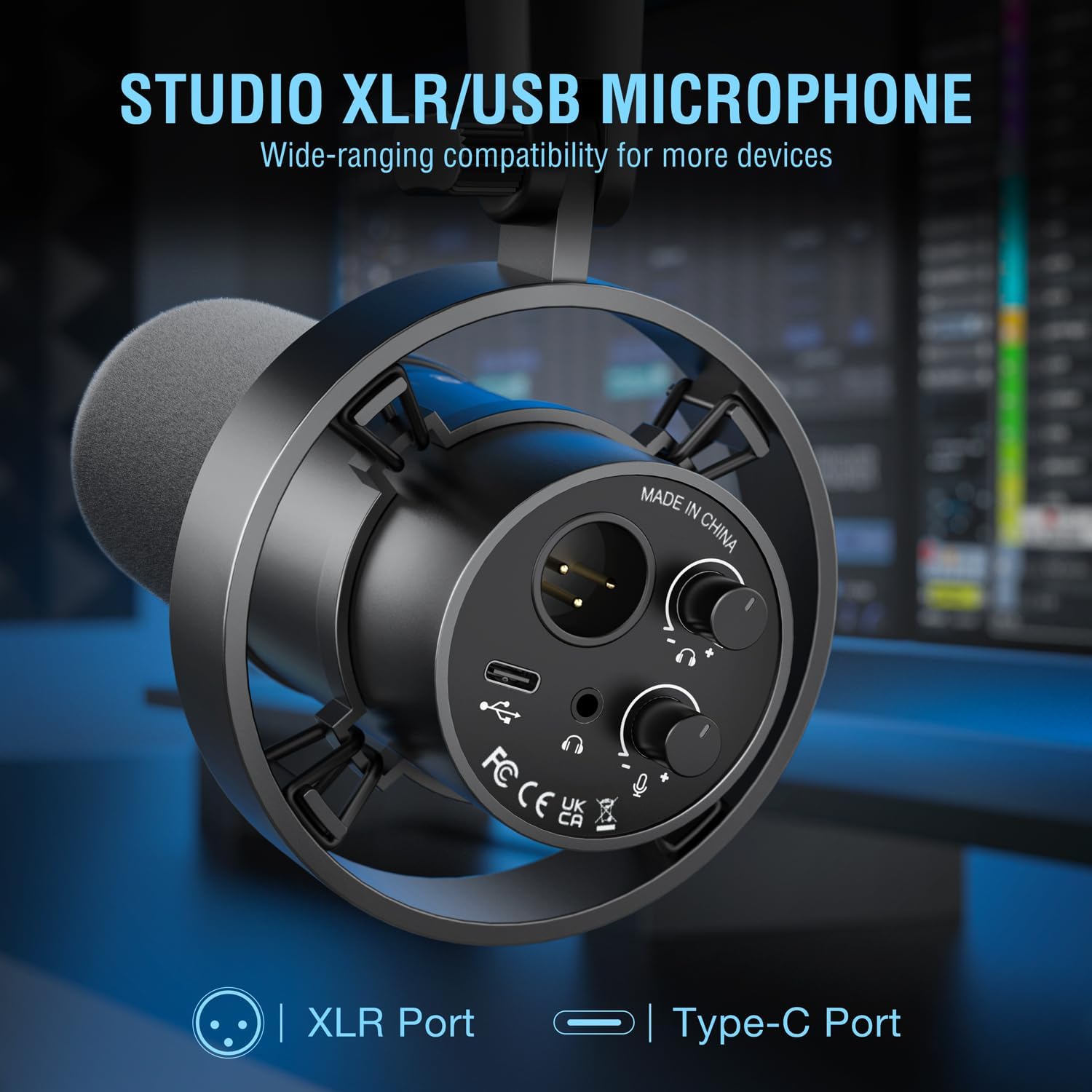 FIFINE Gaming Audio Mixer and XLR/USB Dynamic Microphone Bundle, Streaming 4-Channel RGB Mixer with XLR Microphone Interface,48V Phantom Power for Game, Voice, Podcast, Recording, YouTube (SC3+K688)