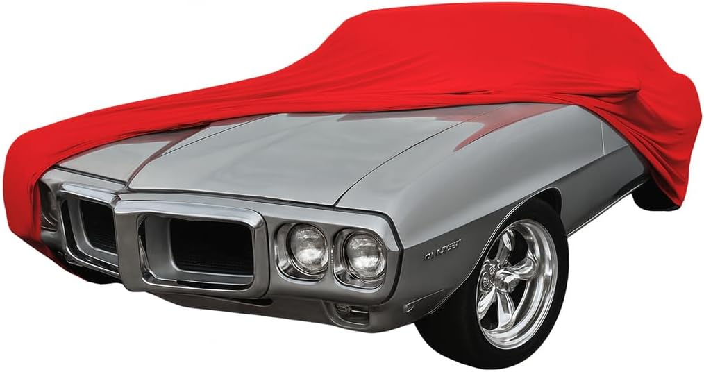 SR1 USA 1967-1969 Firebird Car Cover - Custom Fit Indoor Protection Ultraguard Stretch Satin - The Ultimate High End Fit for Classic Pontiac Fire Bird (Red)