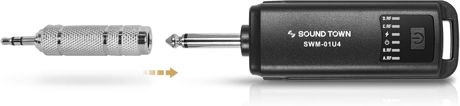 Sound Town 2.4GHz Rechargeable Wireless Microphone System with 4 x Handheld Mic, 1/4