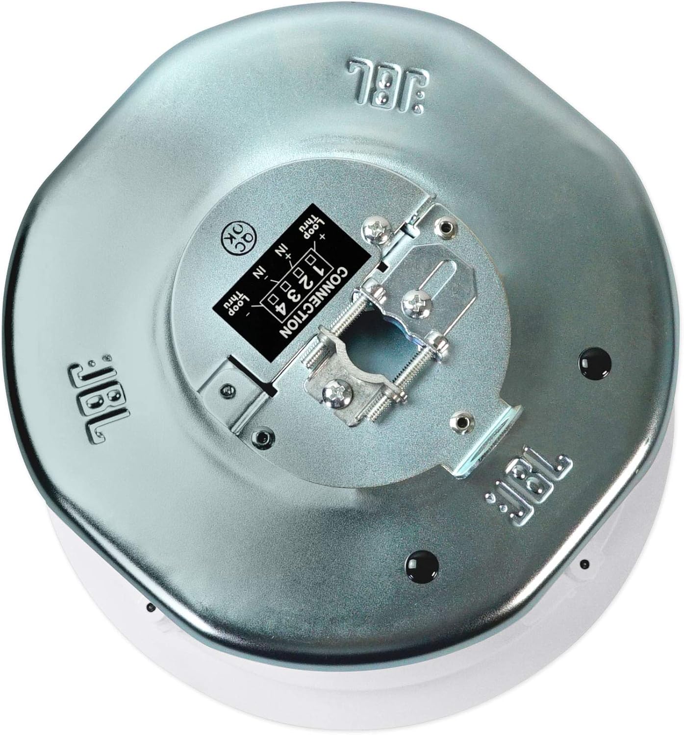 JBL Professional Control 26C 2-Way, 6.5” Round In-Ceiling Speaker with Metal Back-Can. 16 Ohm, 150 Watt. Sold as Pair. White, Paintable Grille.