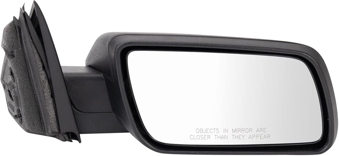 TRQ Passenger Side Power Mirror Textured Black Manual Fold Compatible with 2009-2012 Ford Flex FO1321358