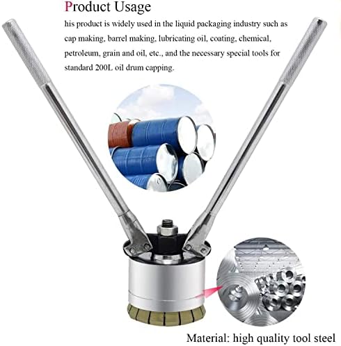 Manual Barrel Sealing machine200l /53 Gallon Drum Cap Seal Barrel Crimping Tool, 35&70mm Crimper Sealer, Manual Barrel Sealing Machine, Used in Liquid Packaging Industries,Small