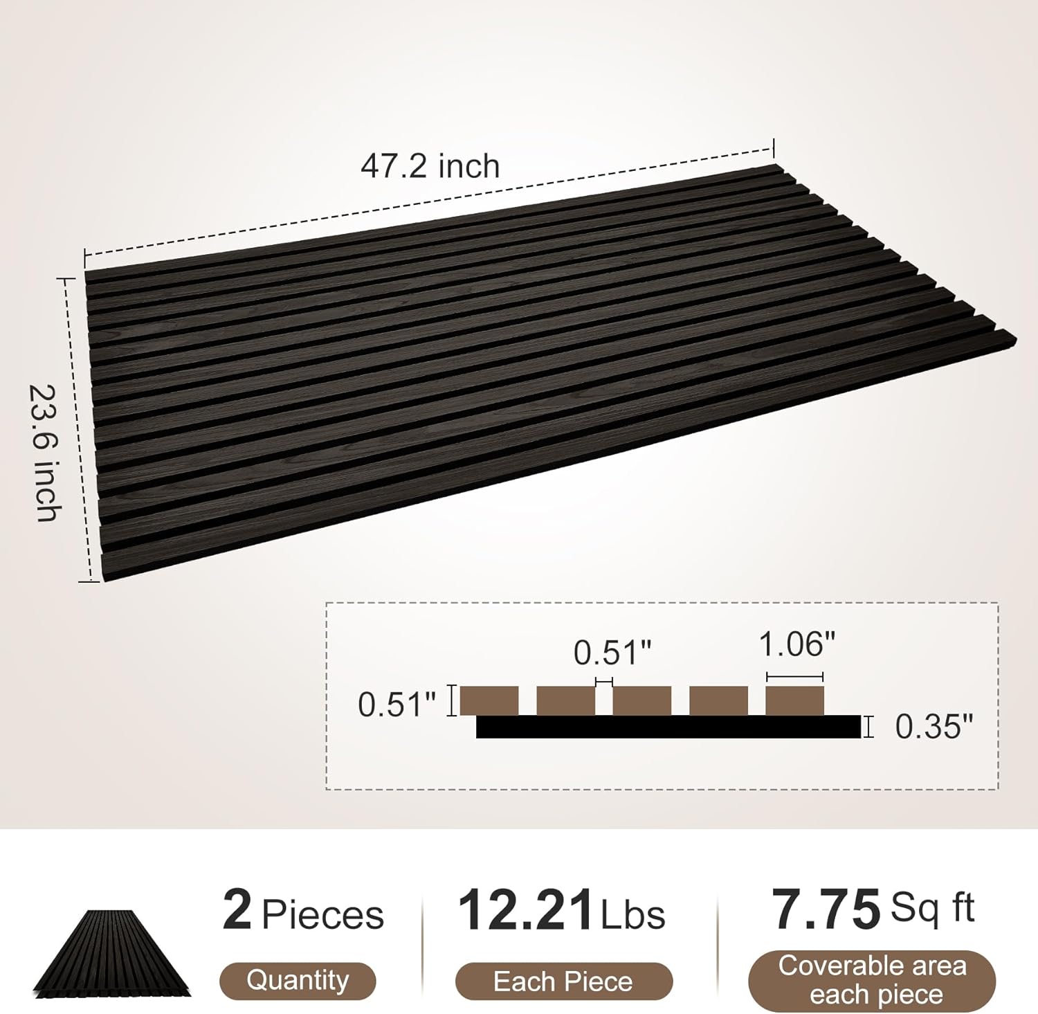 2 Pieces Wood Panels for Wall, 47.2