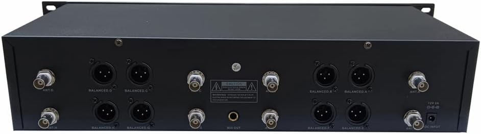 Professional 8 Channel UHF Wireless Microphone & Receiver System 8 Head Mics Belt Packs Transmitters Adjustable Frequency Professional 8 Bodypacks 8 Headsets Cordless mic Kit for Stage Theater