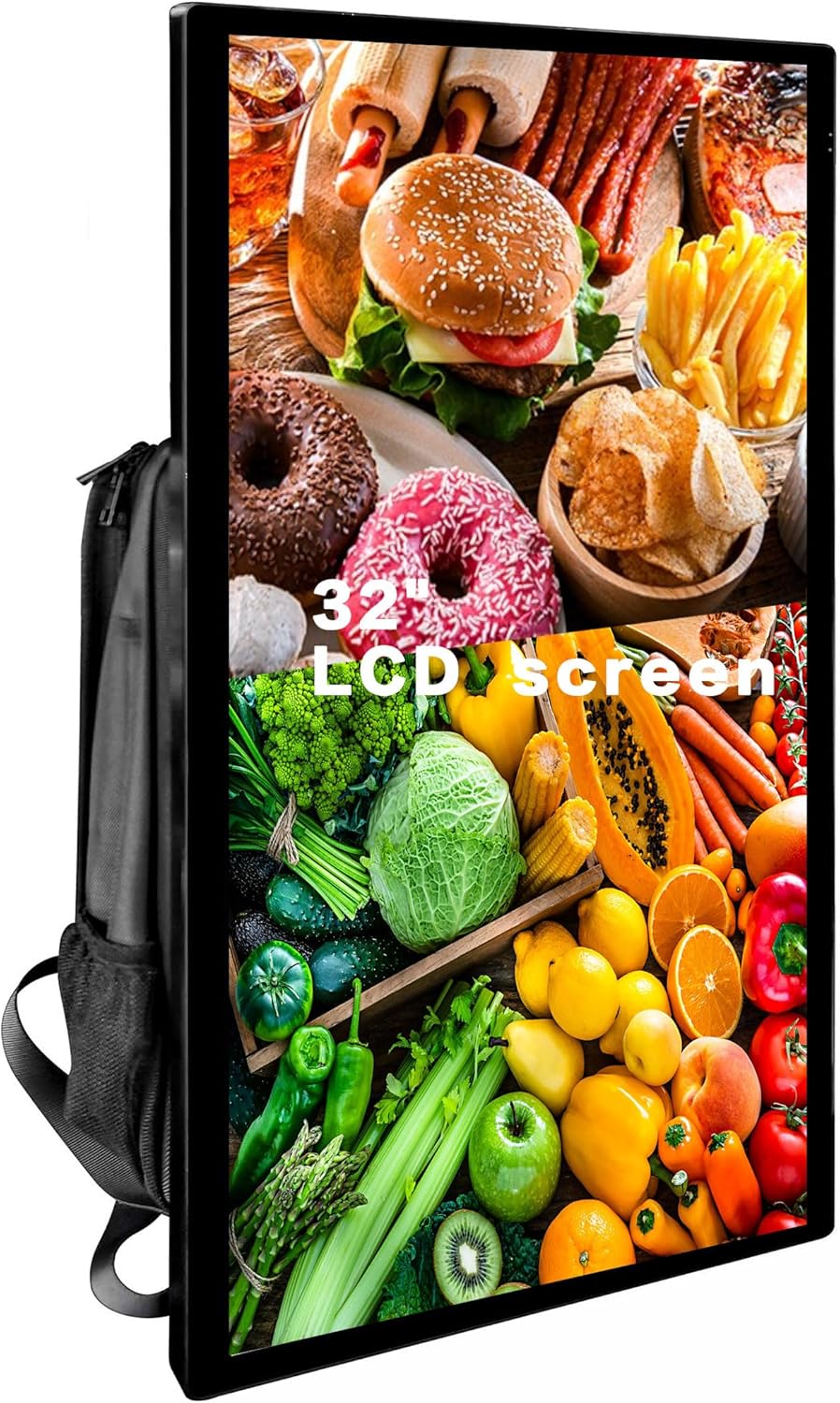 Welaso 27/32 inch LCD Ads Backpack,4G+32G,TouchScreen,APP Wireless Screen Projection,Human Walking Bag Digital Billboard (32 inches Screen+4G RAM +32G)