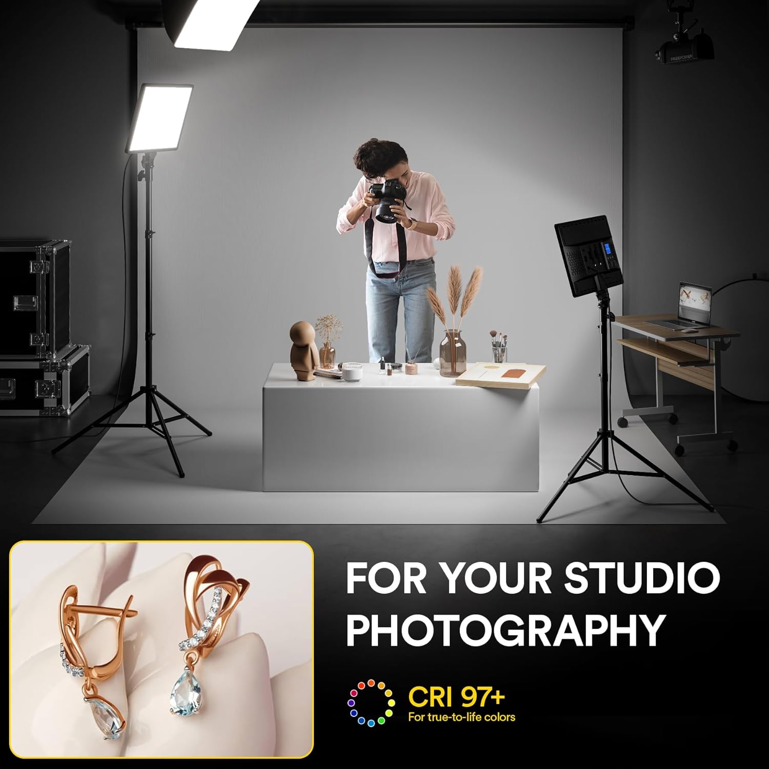 RALENO LED Video Panel Light, 2-Pack 18