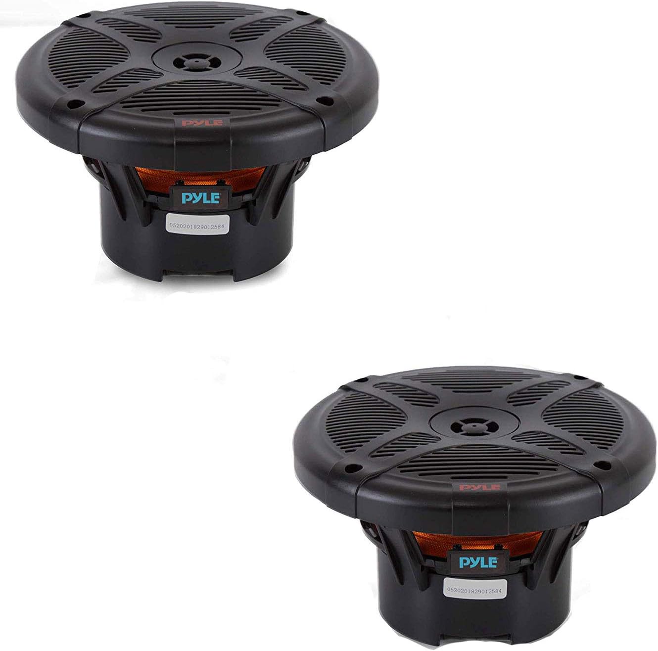 Pyle 6.5 Inch Bluetooth Marine Speakers - 2-way IP-X4 Waterproof and Weather Resistant Outdoor Audio Dual Stereo Sound System with 600 Watt Power and Low Profile Design - 1 Pair - PLMRBT65B (Black)