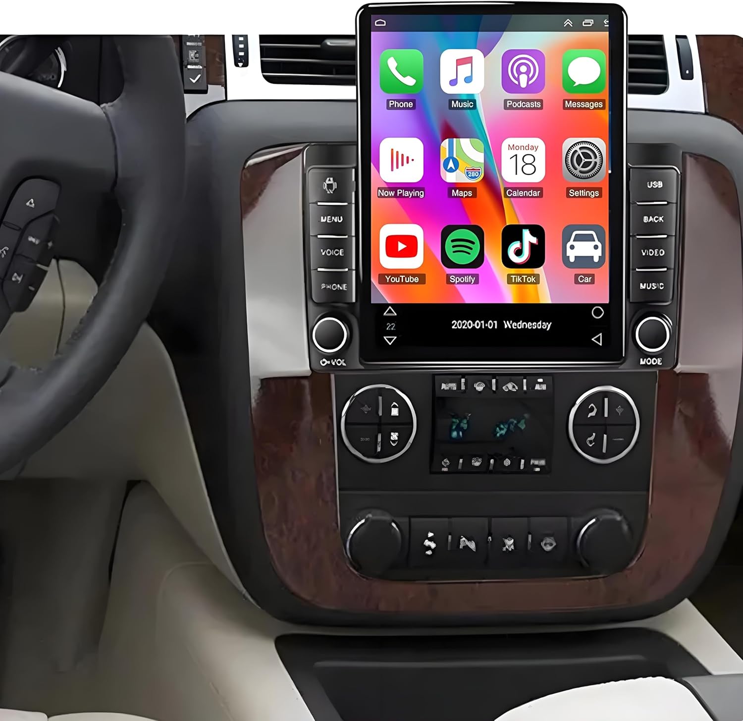 PHEZEN Car Stereo for Chevrolet GMC 2006 2007 2008 2009 2010 2011 2012 2013 2014 Radio Upgrade 9.7 Touch Screen with with Carplay Android Auto AHD Backup Camera Mirror Link GPS SWC WiFi FM-2+32G