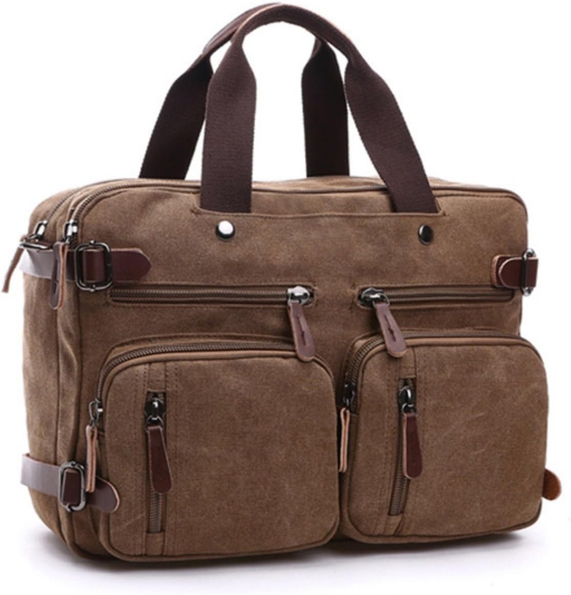 Messenger Bag，Waterproof Vintage Genuine Leather Canvas Laptop Bag Messenger Bag Briefcase Vintage Crossbody Shoulder Bag