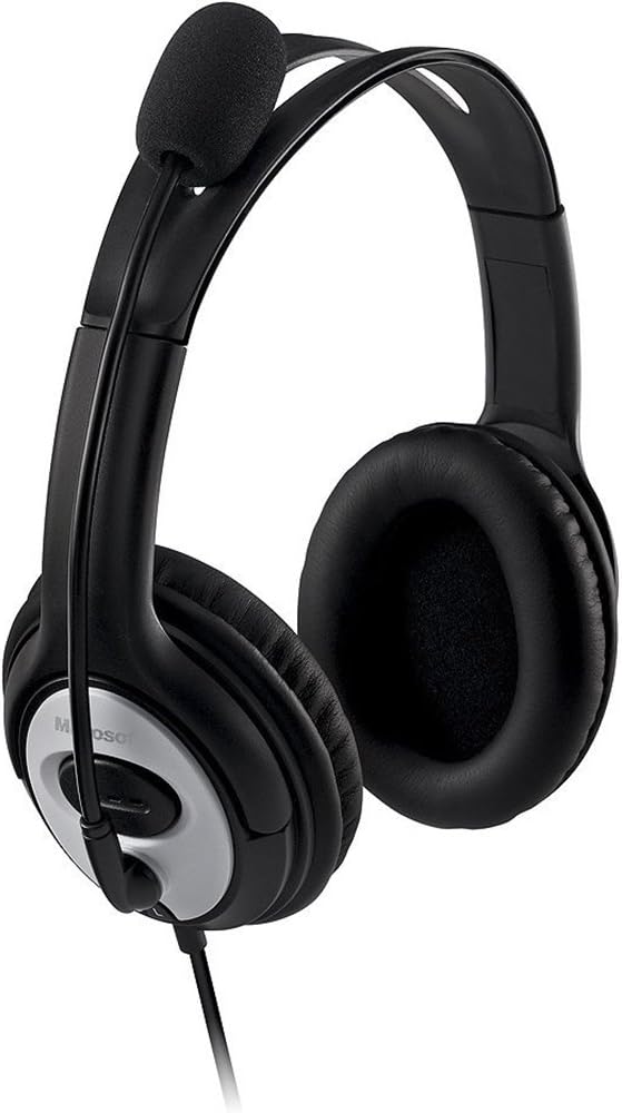 Microsoft LifeChat LX-3000 Headset (JUG-00013) with Clear stereo sound, Plug and Play, Noise-cancelling Microphone for Laptop/PC, Over-Ear