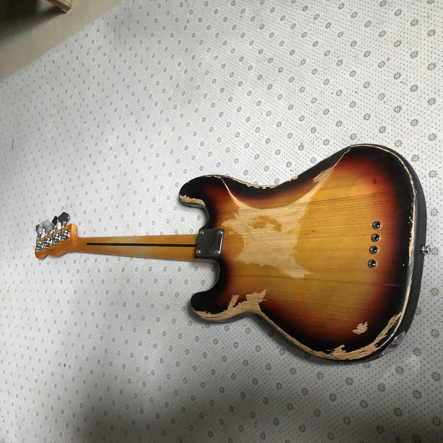 Custom Sunburst 4 String Bass Alder Body 1 Pickup Chrome Hardware