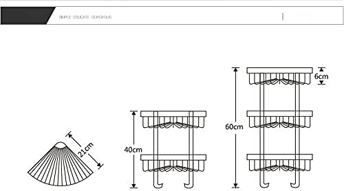 Shower Shelves Bathroom Corner Shelf, Brass Bathroom Storage Organizer, Shampoo Bathroom Holder Bathing Accessories (Color : Corner b n g)
