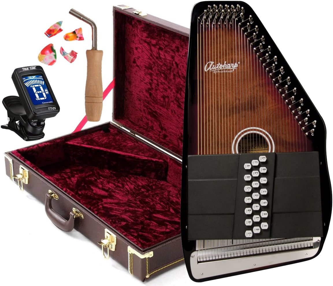 Oscar Schmidt 21 Chord Autoharp, Select Maple, Plays In 11 Keys, Sunburst, OS21C