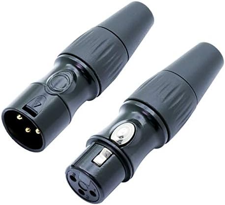 Davitu Electrical Equipments Supplies - 100pcs/lot 3 Pin XLR Plug Jack Male/Female 3 Pole XLR Socket Microphone MIC Cable Wire Connector Black Color s - (Color: Mix(50Male 50Female))