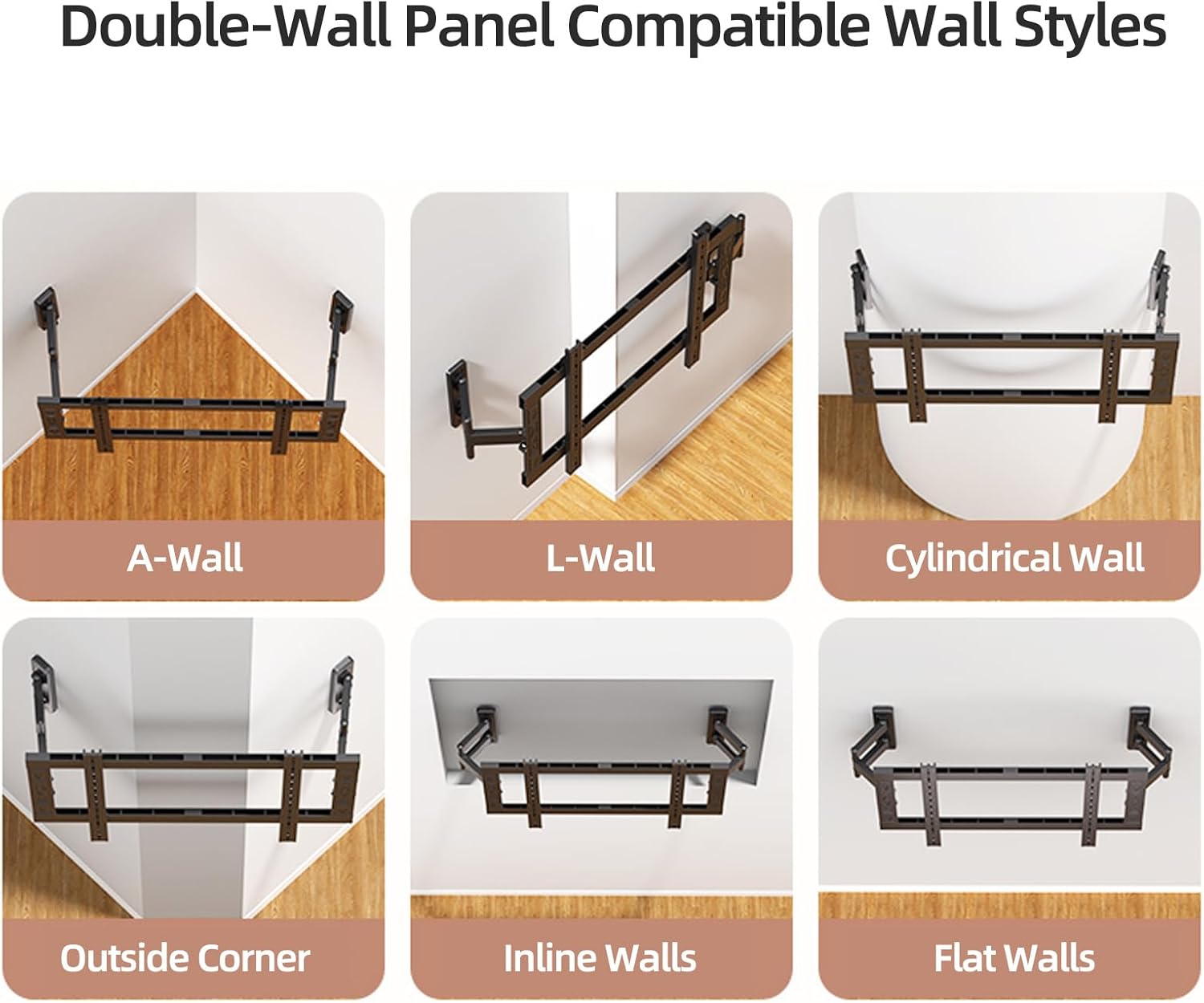 Heavy Duty Corner TV Wall Mount Bracket–Full Motion for 70-100 Inch Flat Curved Screen TVs,Ultra-Thin Dual Arm with Tilt,Swivel,Extension,U-Slot,VESA 800x600mm,Load 220 lbs,XL-DY894