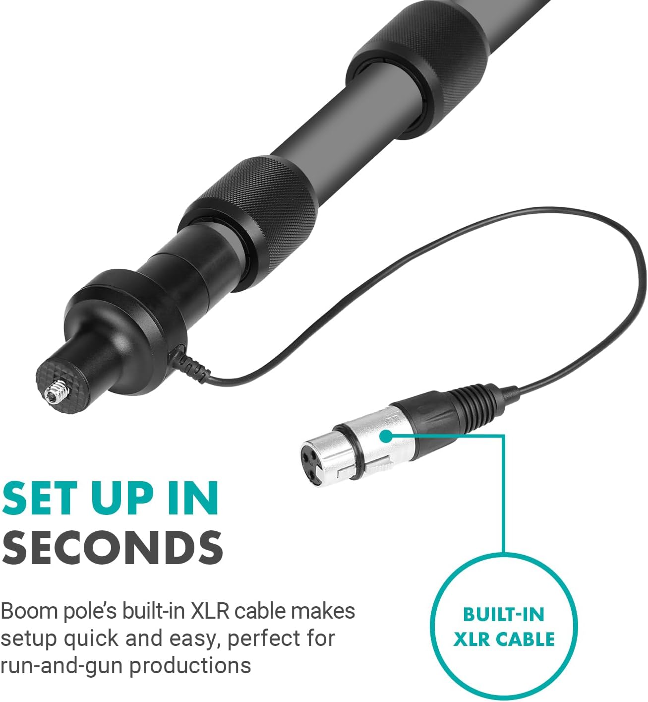 Movo Location Sound Recording Kit with Blimp Microphone, XLR Cables, Boom Pole Extension - Cardioid Shotgun Camera Microphone - XLR Microphone Cable for Audio Recorders - Perfect Boom Mic Bundle