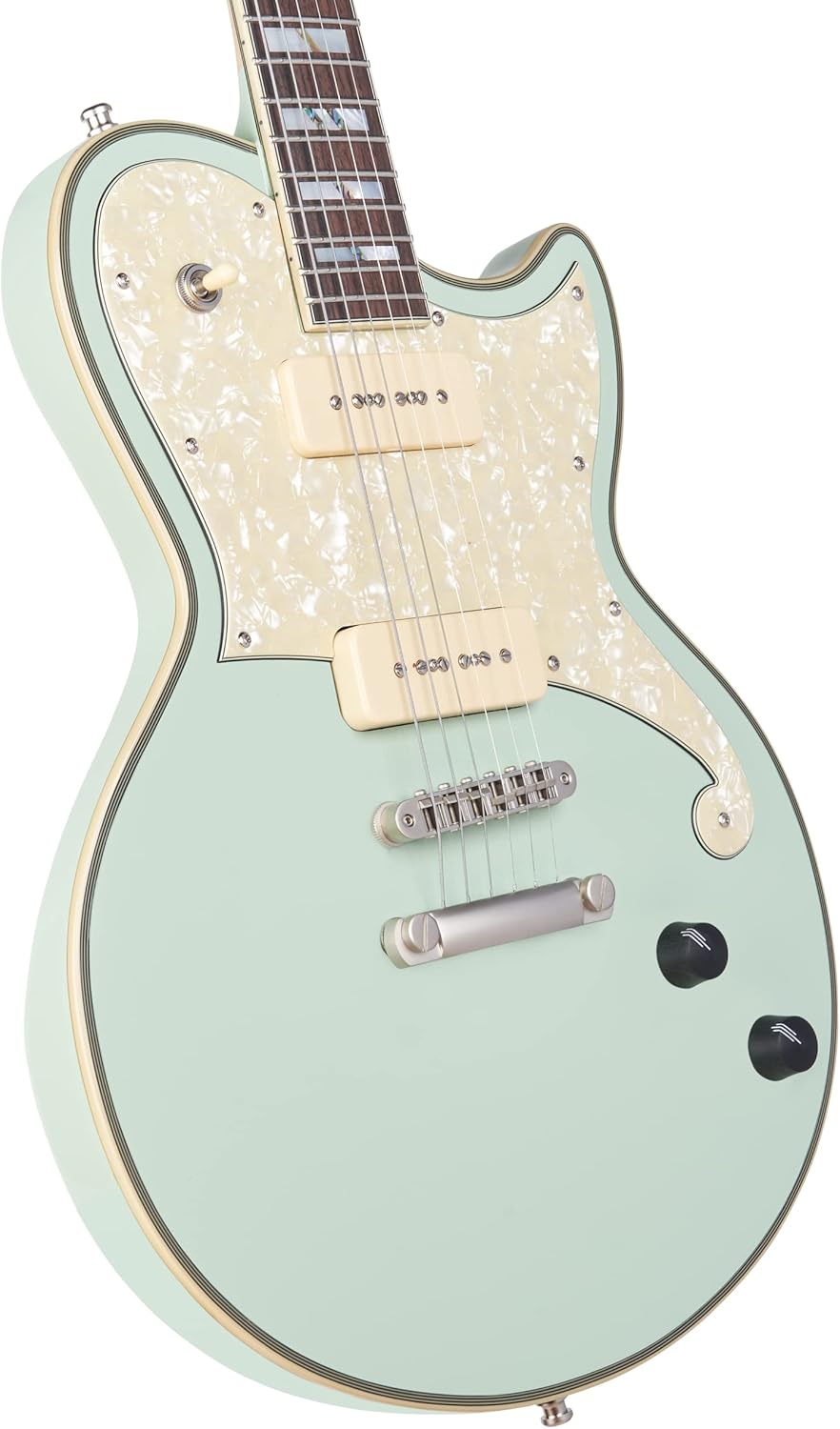 D'Angelico 6 String Solid-Body Electric Guitar, Right, Sage (DADATLSAGESNS)