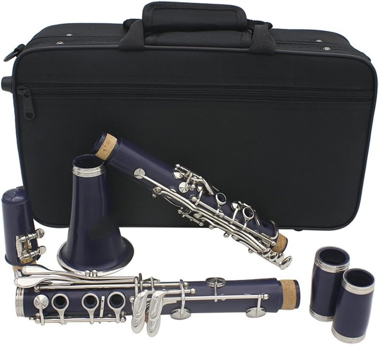 KESHUO 17 Keys Clarinet Bb B Flat Professional Woodwind Instrument ABS Resin Tube Clarinet with Box Reed Musical Instrument Parts Student Standard Clarinet Set (Color : Purple)