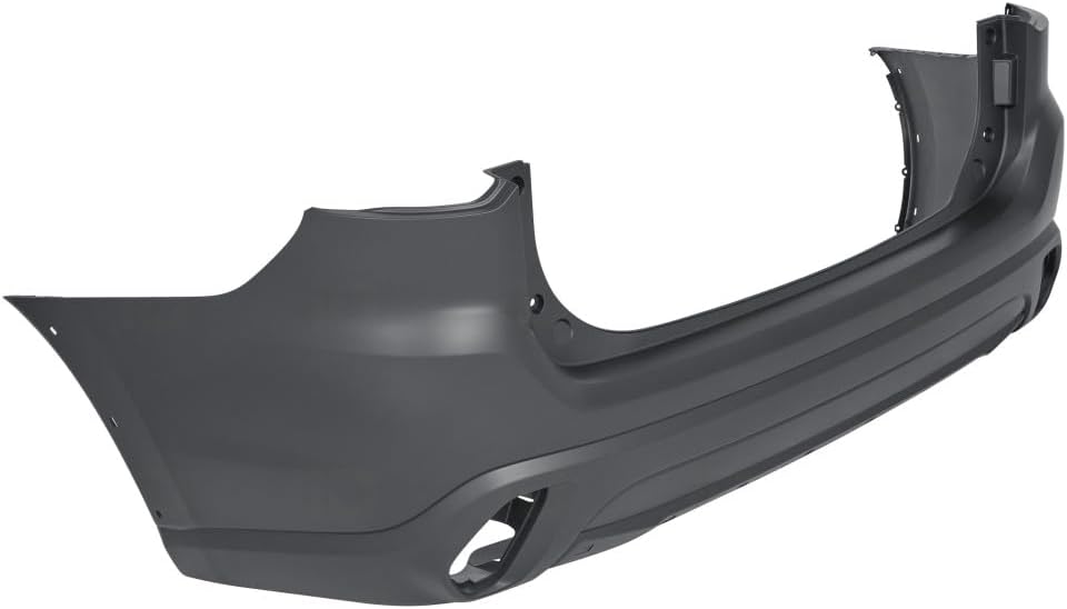 For Mitsubishi Outlander 2016 2017 2018 Bumper Cover | Rear | CAPA Certified | Made Of Plastic | Primed | With Wheel Molding Holes | Replacement For MI1100301, MI1100301C | 6410F374, 6410D243