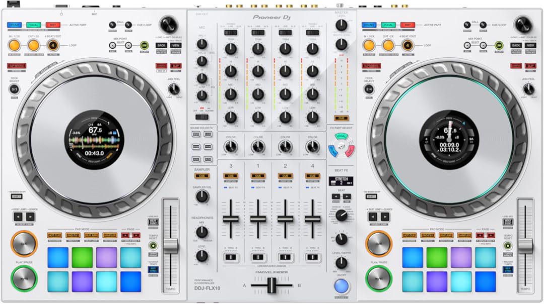 Pioneer DJ DDJ-FLX10 Limited Edition - 4-channel DJ controller for Rekordbox & Serato - White