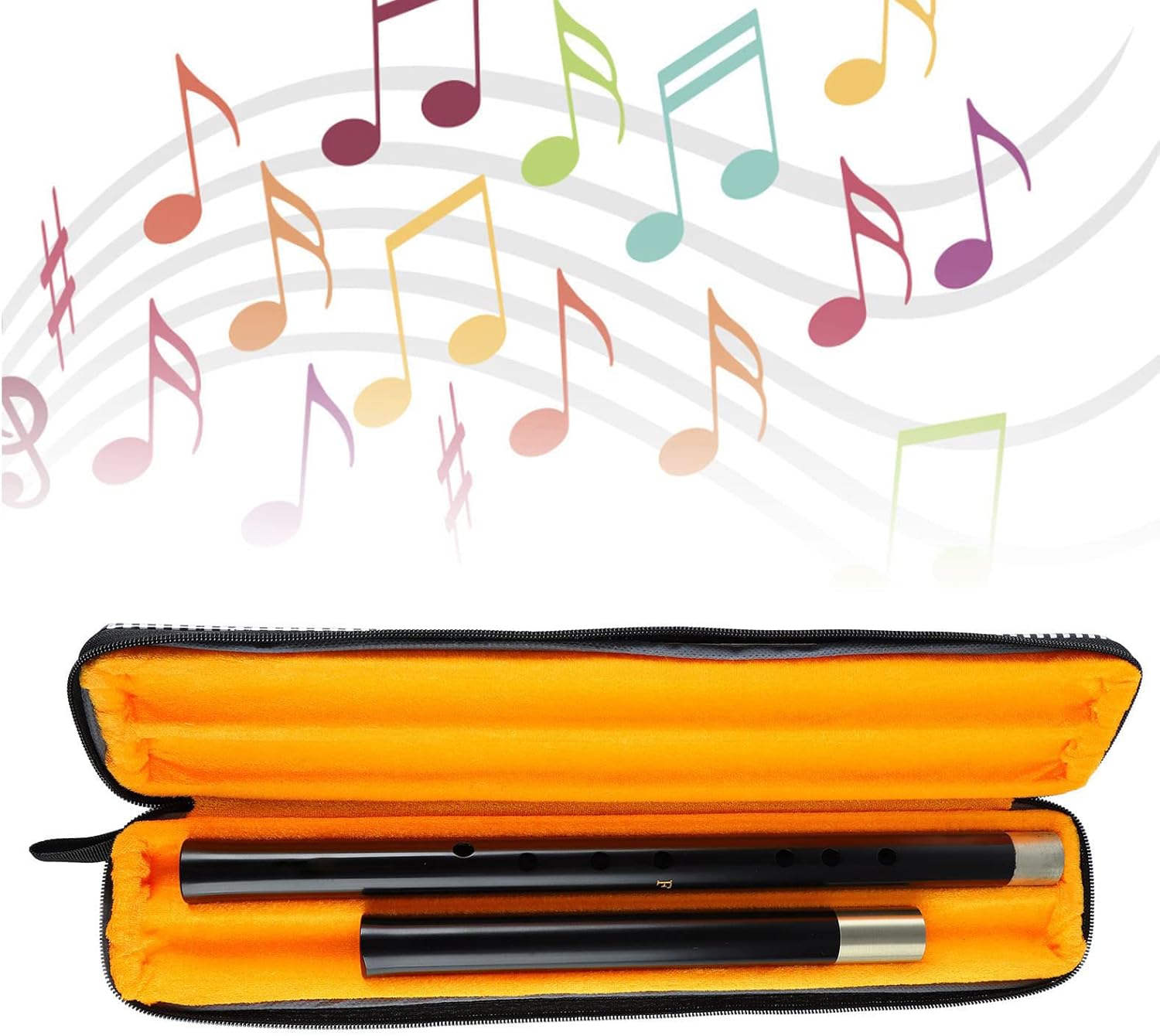 8 Hole Vertical Flute Rosewood Traditional Professional Woodwind Musical Instrument for Classical Music Performances (F Key)