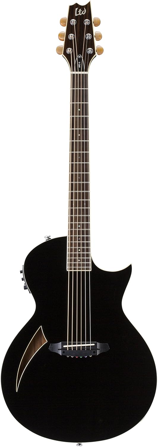 ESP LTD TL-6 Thin Line Acoustic Electric Guitar with Resonant Chamber, Black