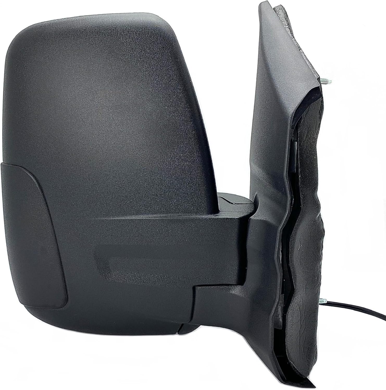 Spieg Passenger Side Mirror for 2015-2019 Ford Transit 150 250 350 HD Cargo Van | Right Side View Mirror Assembly with Power Adjustment Non-Heated Glass Short Arm | Textured Black 6 Pins FO1321600