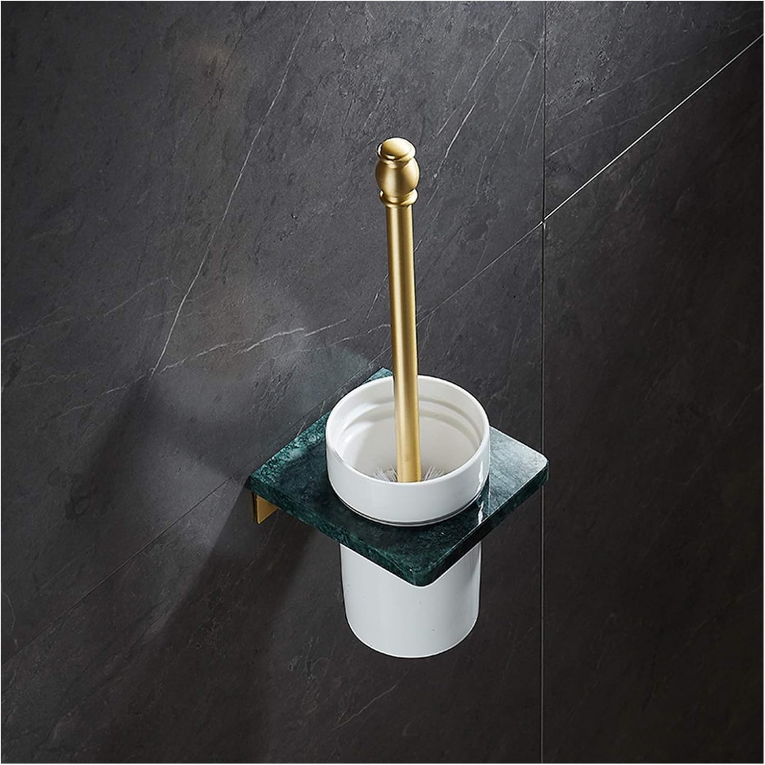 jinyi2016SHOP Toilet Brush Bathroom Toilet Brush Set Bathroom Toilet Bowl Brush Free Punching Marble Household All-Round Cleaning Brush Wall-Mounted Toilet Accessories (Color : B)