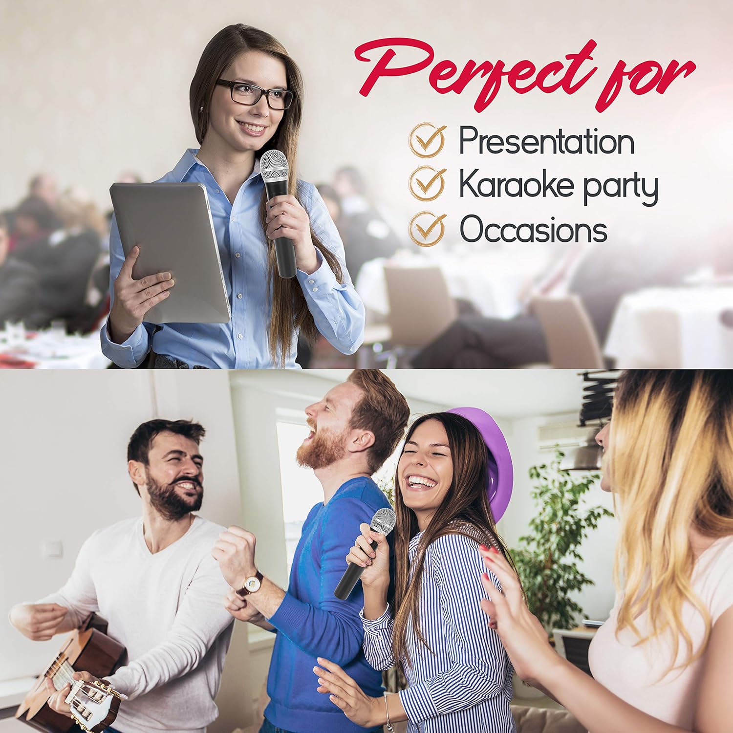 Pyle UHF Wireless Microphone System - Professional Dynamic Wireless Mic Set, handheld mic and receiver, power adapter, Audio Cable - Great for PA, Conference, Karaoke, and Dj Party