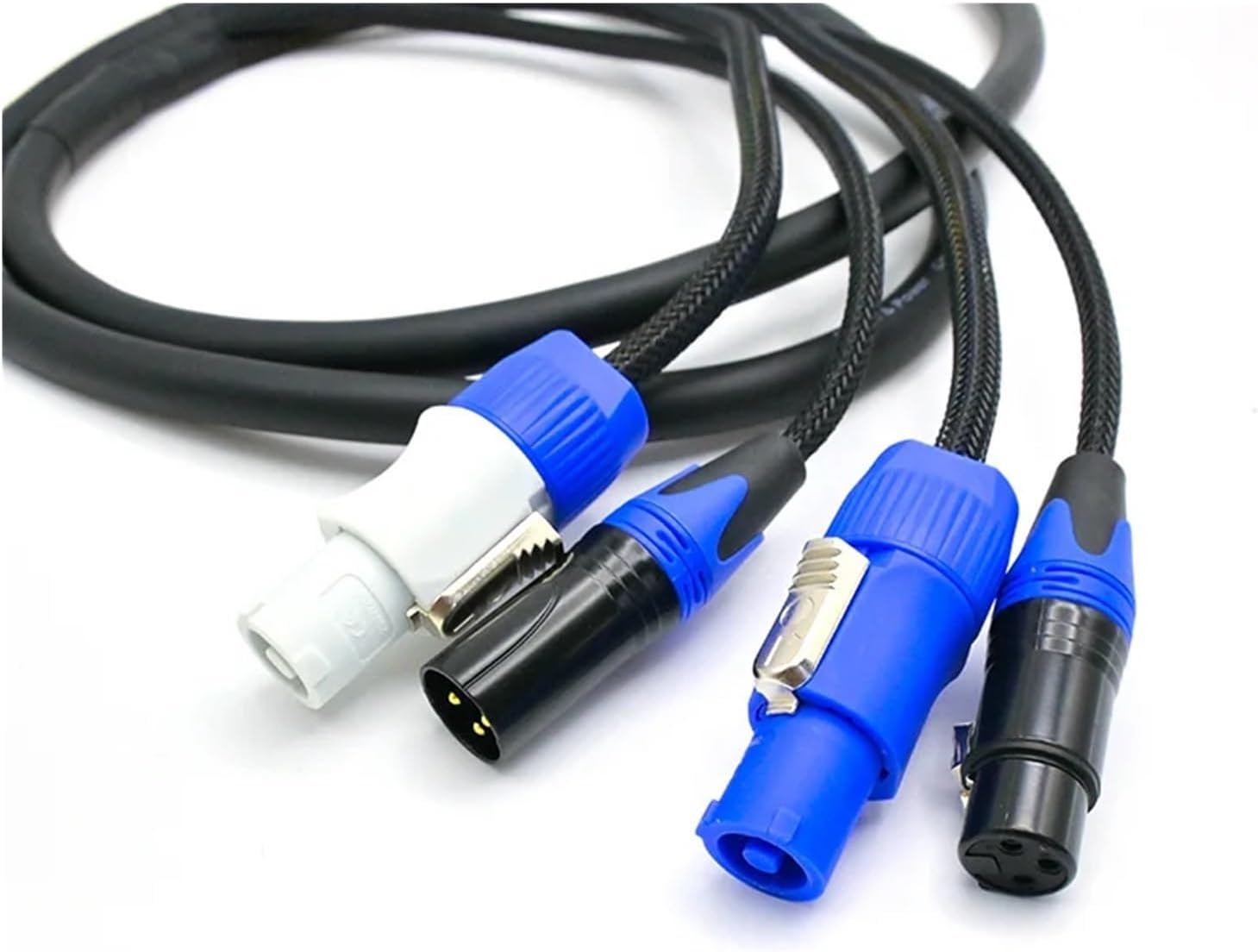 Combo AC Link Cable 10m 8m 5m 3m 2m 1.5m 1m Powercon/XLR DMX 512 Audio Combi Hybrid Extension Jumper Cable(1.5m)