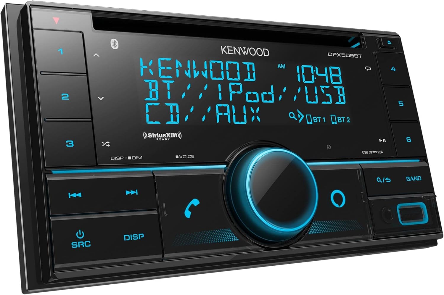 Kenwood DPX505BT Dual Din Sized CD Receiver with Built-in Bluetooth (Renewed)