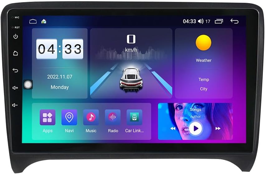 Android Car Stereo for Audi TT 2006-2012,9 inch IPS Touchscreen with Upgrade Wireless CarPlay & Android Auto,WiFi/GPS,Support SWC and Subwoofer,8-Core 8G+256G