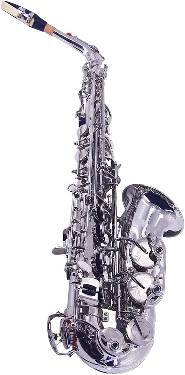 EB Alto Saxophone Sax Brass Plated Nickle 802 Key Type Instrument with Carrying Case Reed Student Saxophone