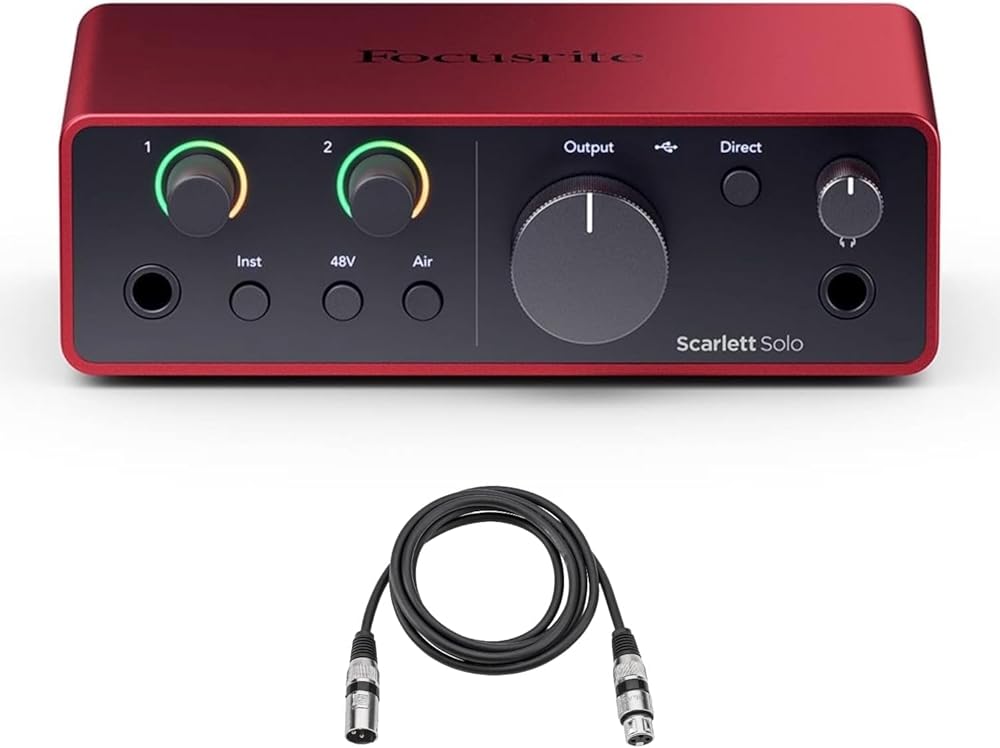 Scarlett Solo 4th Gen USB Audio Interface with XLR Cable