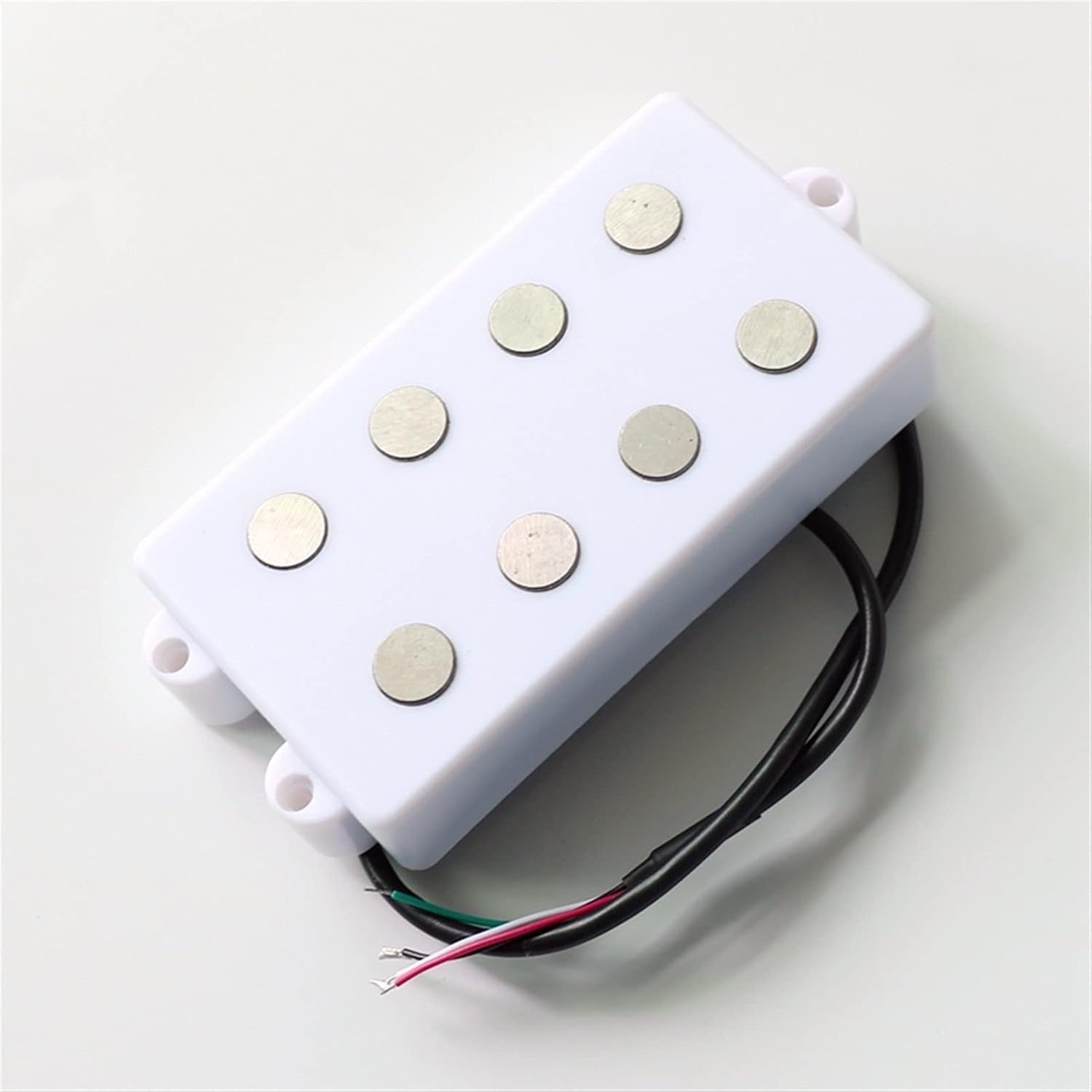 Double Coil Pickup White and Black Alnico 5 Magnet Bass Pickup Suitable for 4-String DIY Guitar Pickup Parts (Color : White)