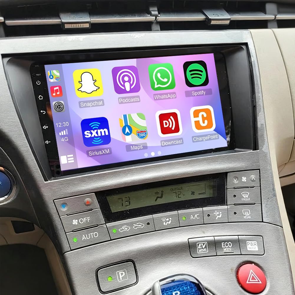 4+64G Android 15 Car Stereo for Toyota Prius 2010 2011 2012 2013 2014 2015 Radio Wireless Carplay Android Auto, 9IN IPS Touch Screen 5G WiFi/GPS Navi/FM RDS/EQ/Audio/Camera/MIC