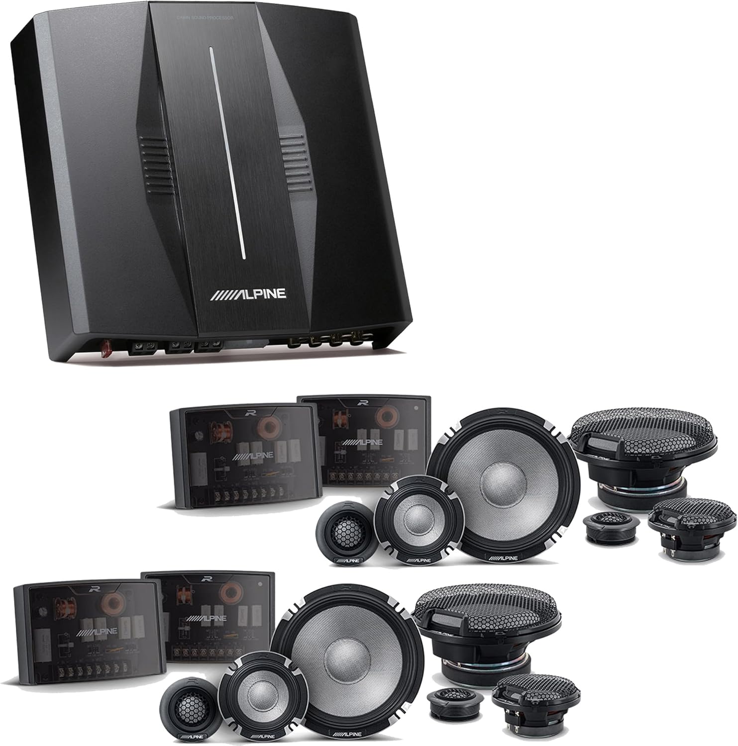 Alpine PXE-C80-88 OPTIM8 8-Channel Hi-Res Digital Sound Processor Amplifier w/ (2) R2-S653 Bundle